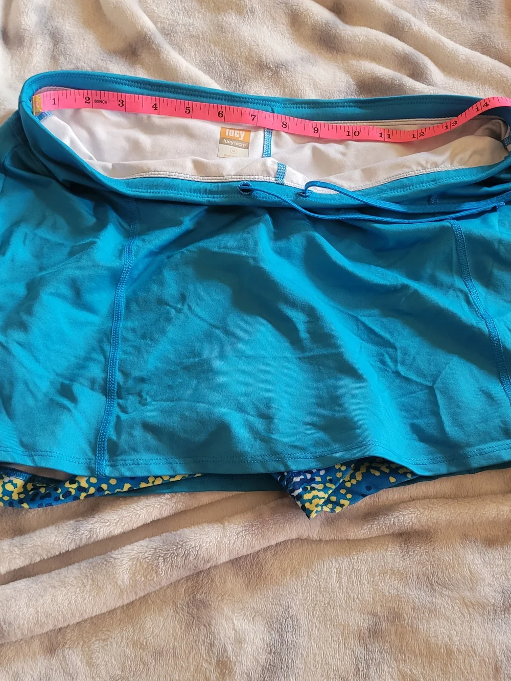 Lucy Turquoise Swim Skirt with Printed Built-In Shorts